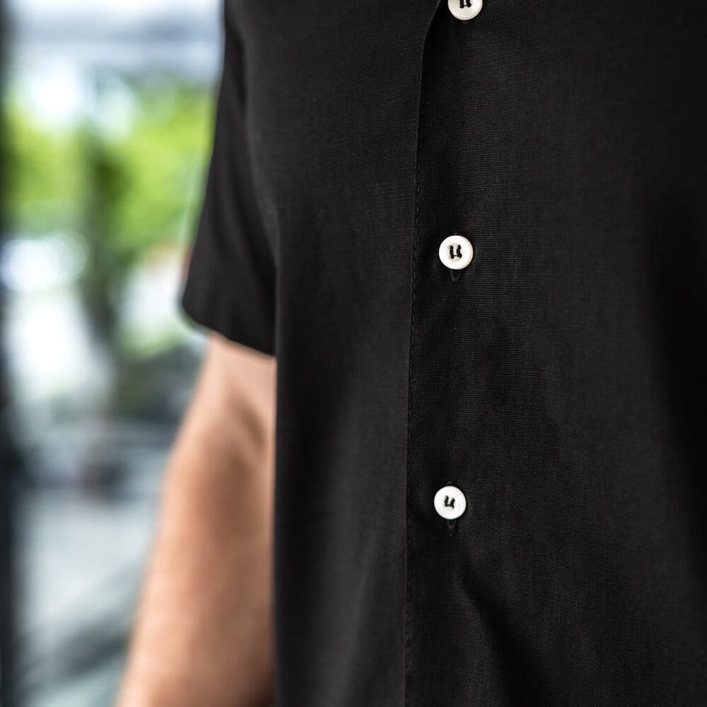 Чоловіча сорочка з коротким рукавом чорна Pobedov Megapolis POBEDOV - Фото 1