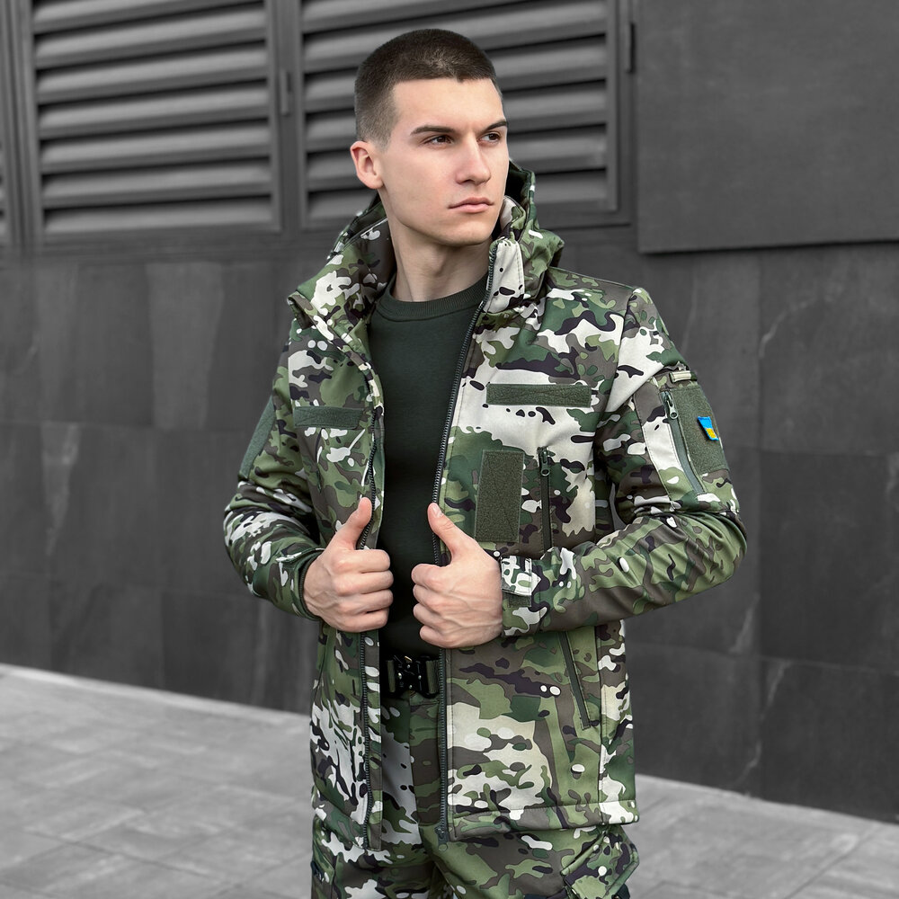 Куртка чоловіча демісезонна з капюшоном Мультикам Pobedov Motive з липучками POBEDOV - Фото 1