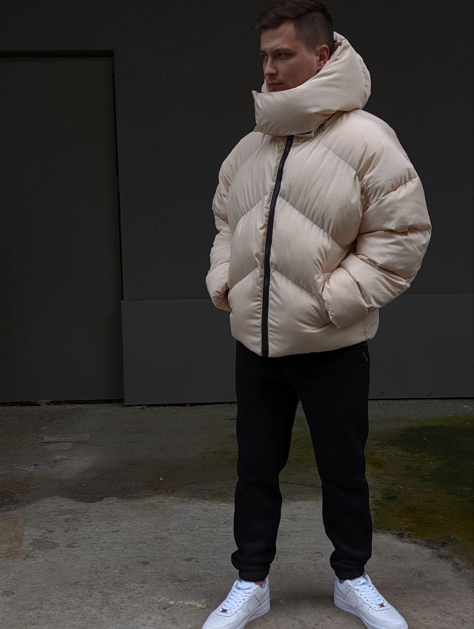 Мужская зимняя куртка-пуховик Reload Quadro пудровая - Фото 2