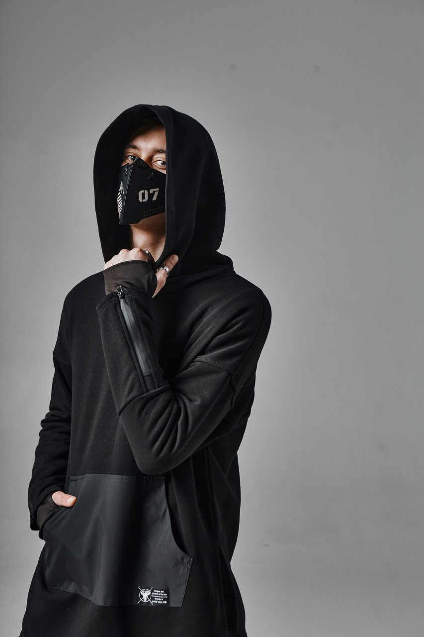 Худі Мантія Ассасін чоловічий чорний із принтом від бренду ТУР TURWEAR - Фото 3