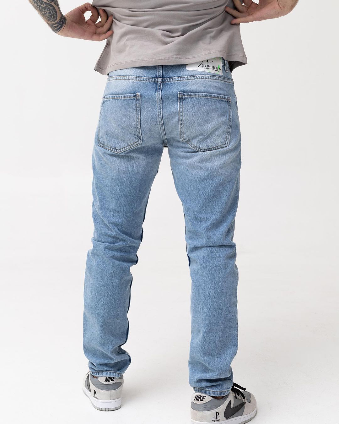 Чоловічі блакитні джинси BEZET базові - Фото 1