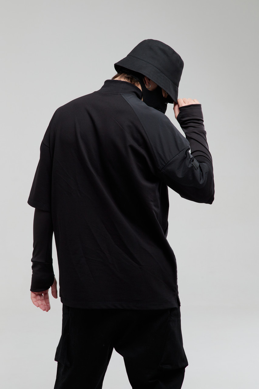 Чоловічий лонгслів чорний з принтом від бренду ТУР модель Хасаші, розмір S,M,L,XL TURWEAR - Фото 8