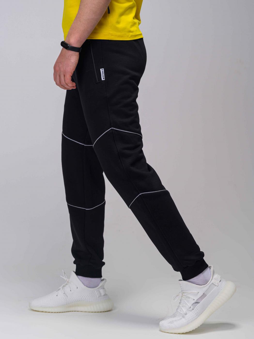 Штани спортивні Neo чорні з рефлективом Custom Wear  - Фото 1