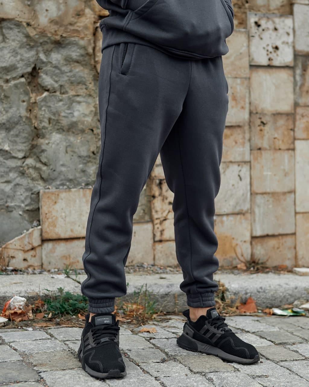 Теплі спортивні штани Jog 2.0 темно-сірі Пушка Огонь