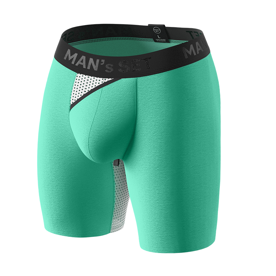 Мужские анатомические боксеры из хлопка, Anatomic Long 2.0 Light, Black Series, светло-зеленый MansSet