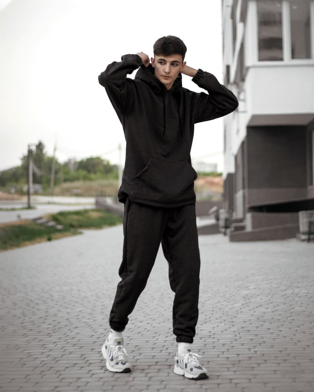 Мужской утепленный спортивный костюм зимний с начесом Haipp - Crafter черный