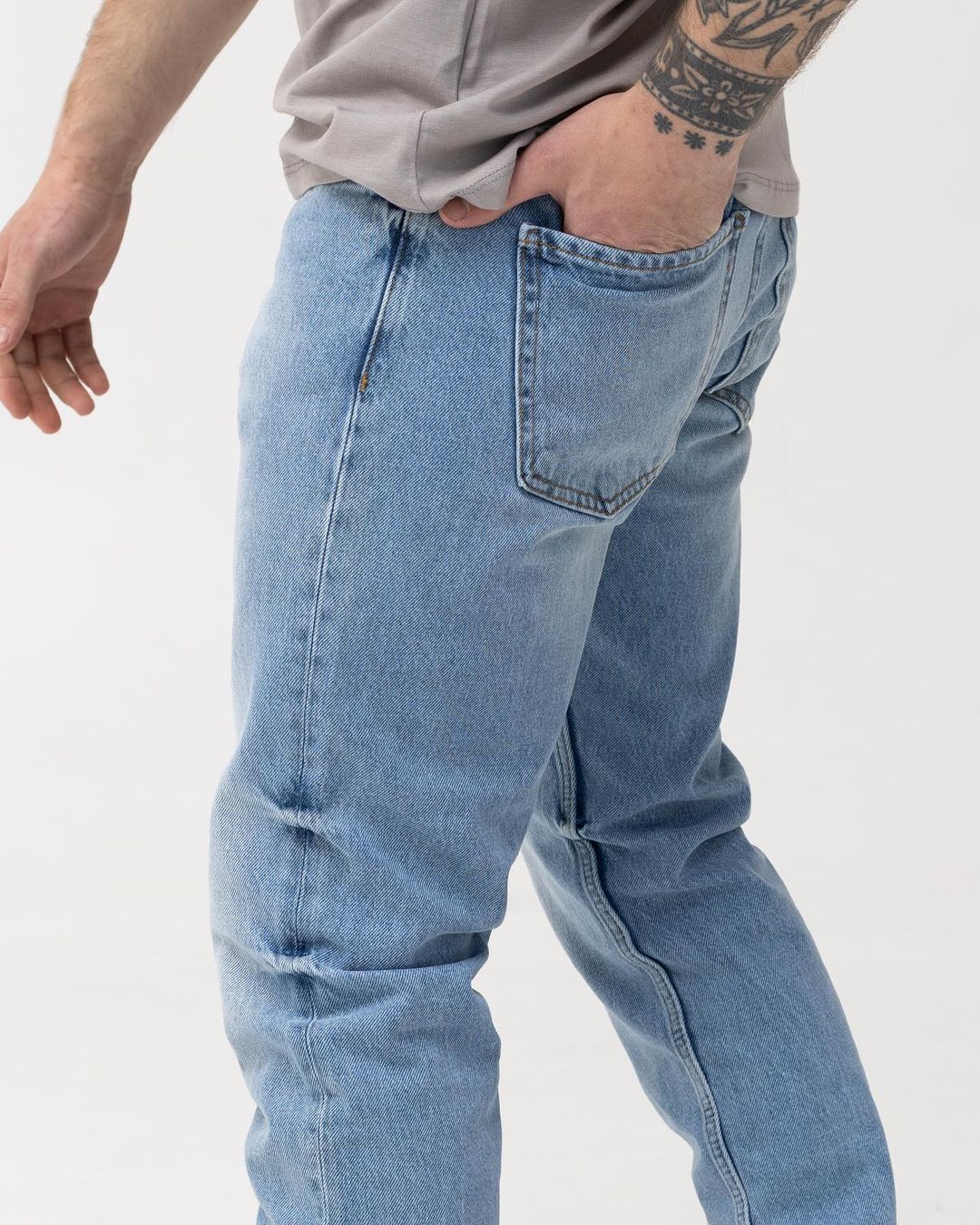 Чоловічі блакитні джинси BEZET базові - Фото 2