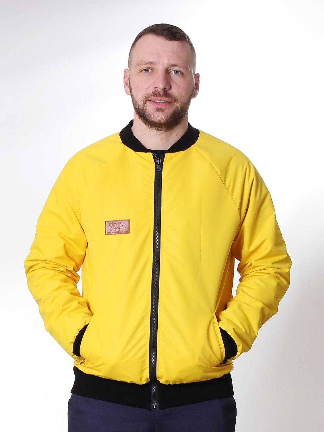 Куртка-бомбер двухсторонний Black/Yellow утеп Custom Wear
