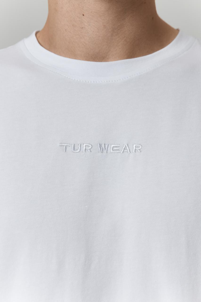 Футболка мужская белая оверсайз с вышивкой бренд ТУР модель Тур TURWEAR - Фото 3
