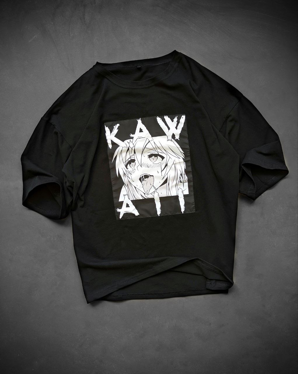 Мужская футболка стильная оверсайз Reload Anime черная  