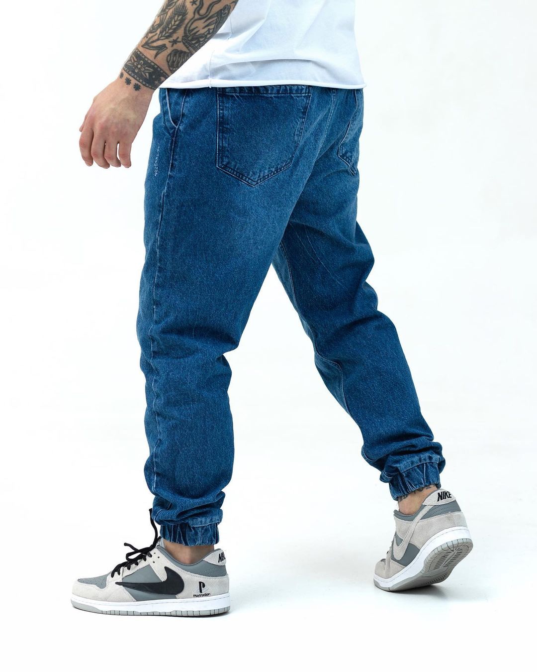 Базові чоловічі джинсові джоггери BEZET синій - Фото 1