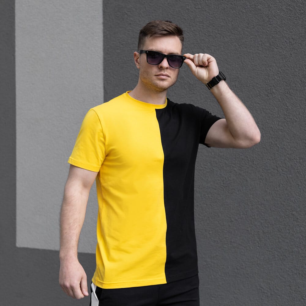 Чоловіча футболка бавовняна Pobedov Segmentation B2 жовто-чорна POBEDOV - Фото 2