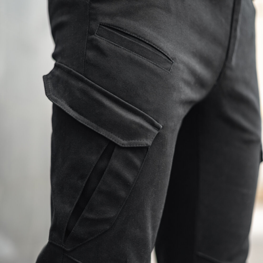 Штани карго чоловічі весняні з кишенями чорні Pobedov Tactical POBEDOV - Фото 5