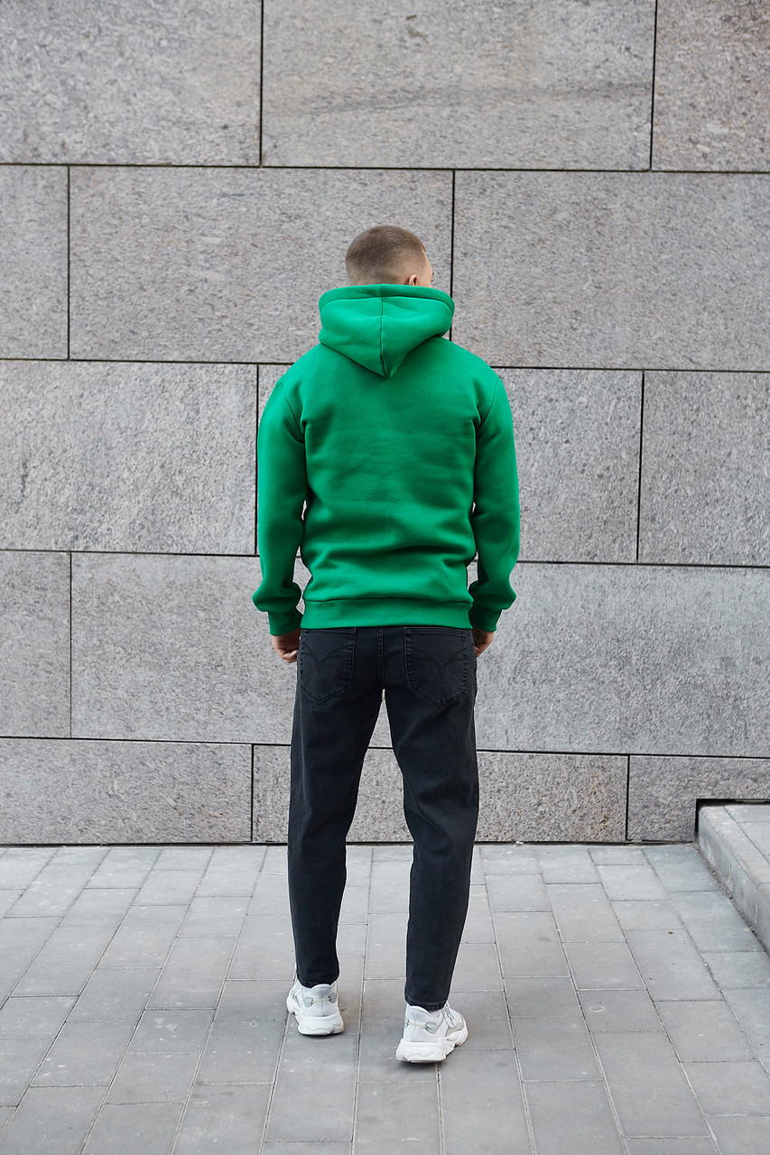 Худи мужской зелёный на флисе от бренда ТУР - Фото 1