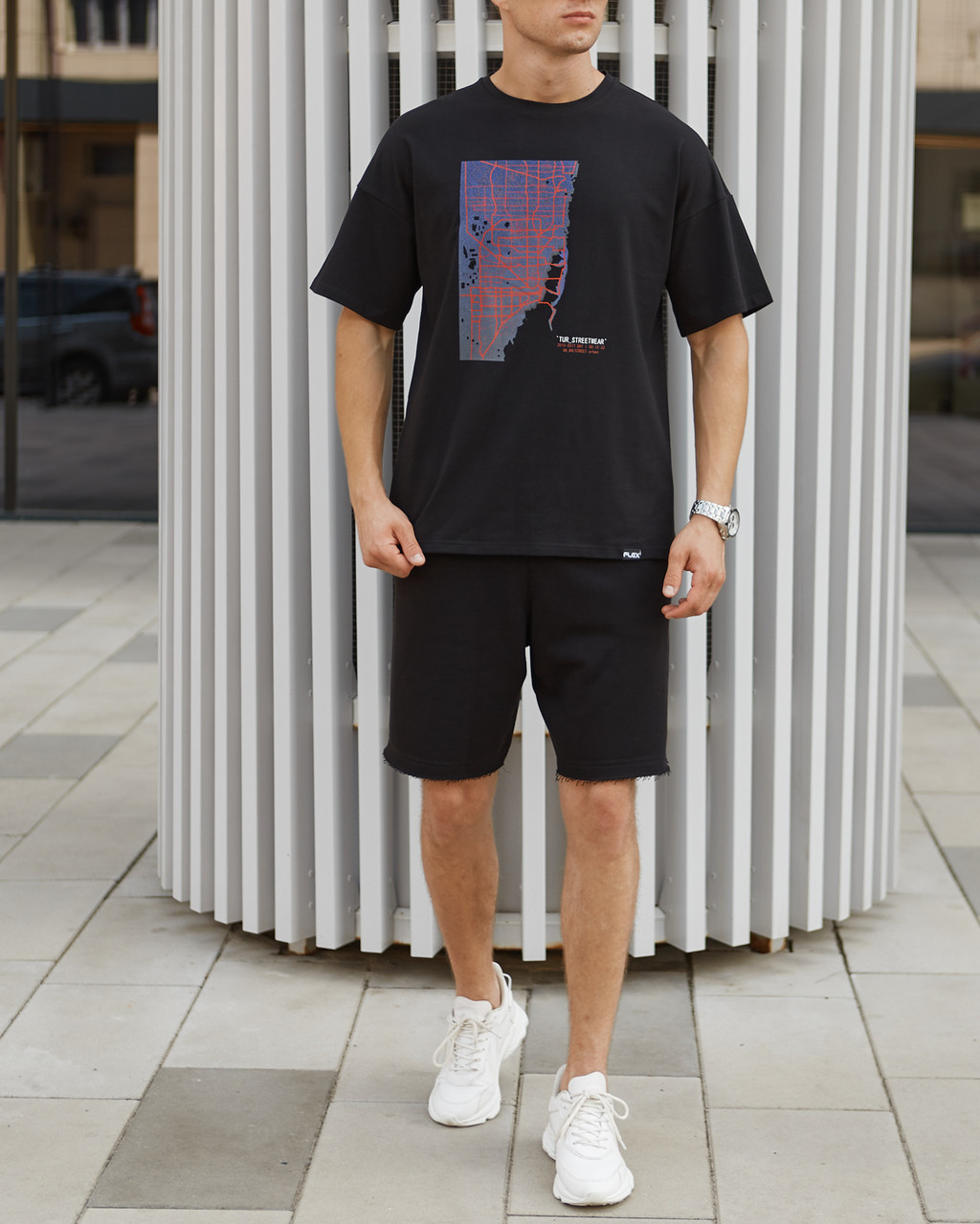 Чоловічі футболки Каліфорнія чорна оверсайз модель від бренду Тур TURWEAR - Фото 2