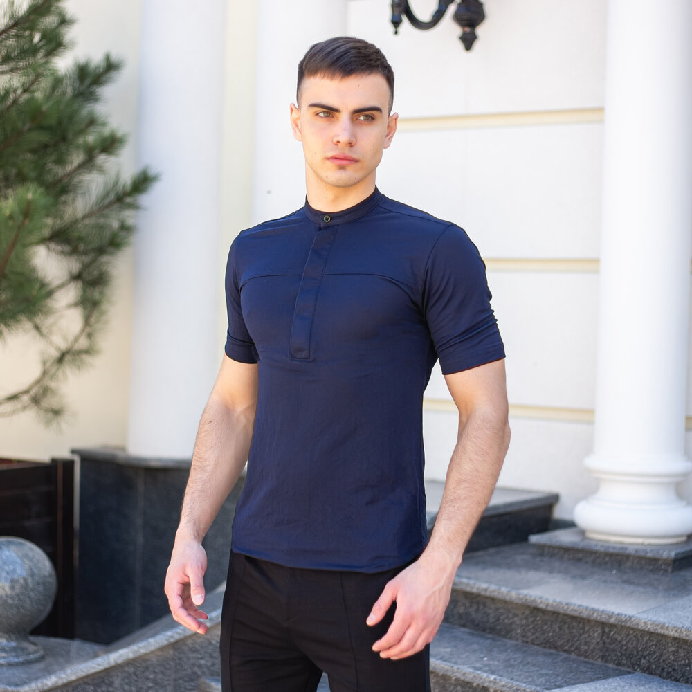 Чоловіча сорочка з коротким рукавом темно-синя Pobedov Vpered POBEDOV