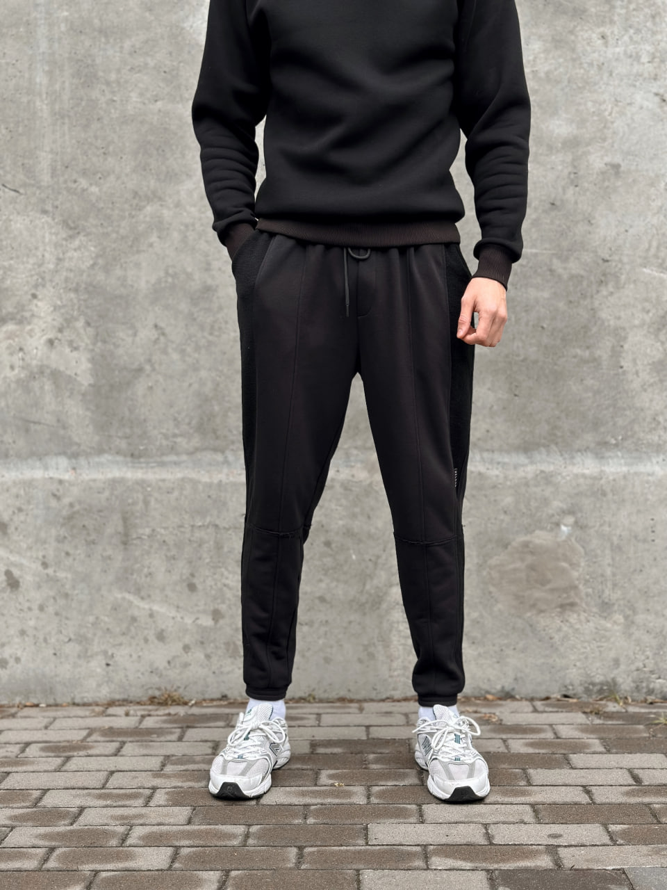 Чоловічі спортивні штани трикотажні Reload Rough чорні / Спортивки завуженні стильні демісезонні