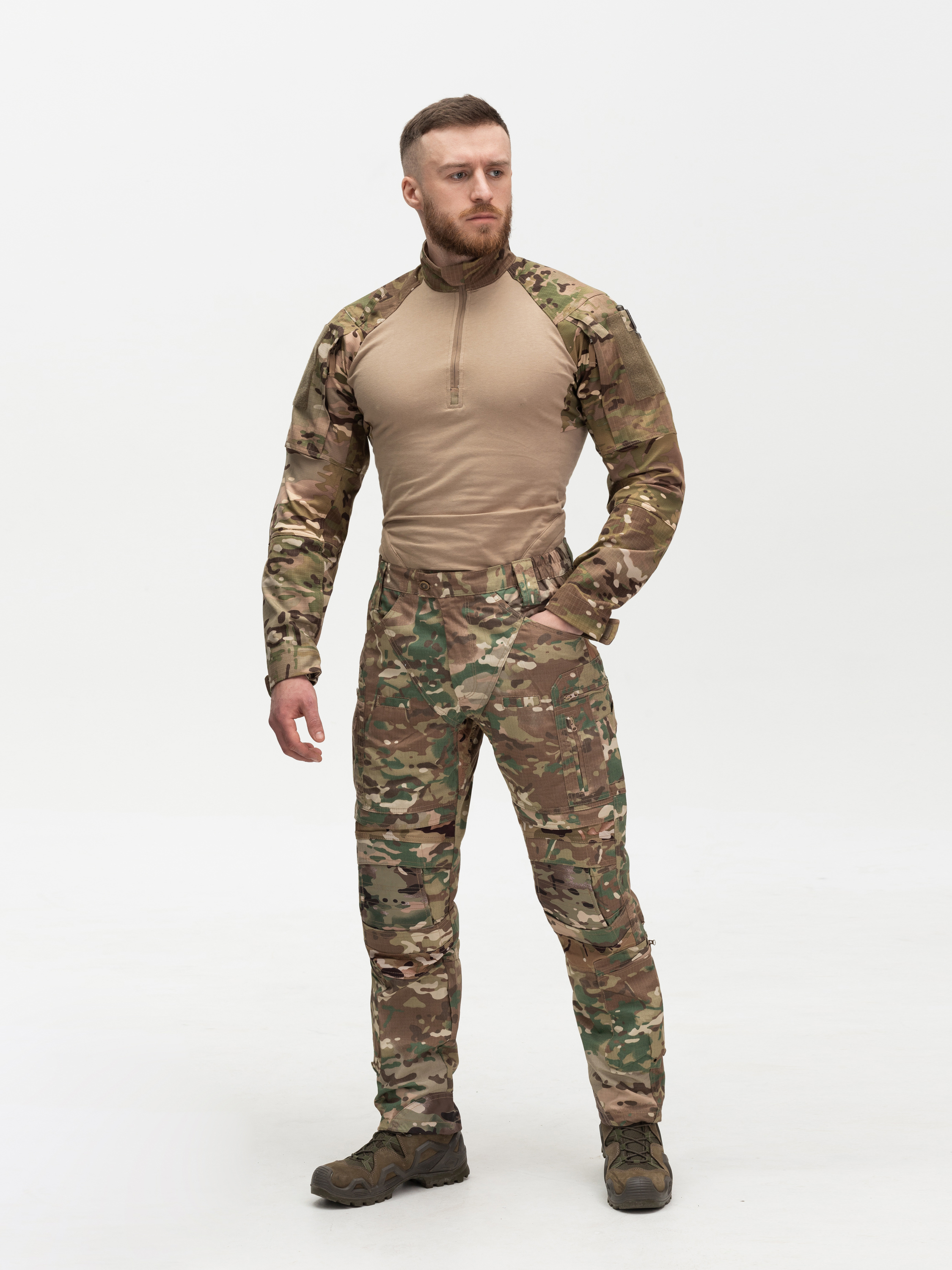 Комплект (Рубашка боевая BEZET Штурм мультикам и Брюки карго тактичні BEZET Strike камуфляжный)