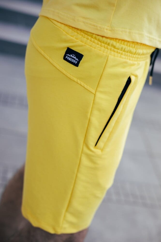 Чоловічі шорти трикотажні жовті Pobedov Zorro POBEDOV - Фото 1
