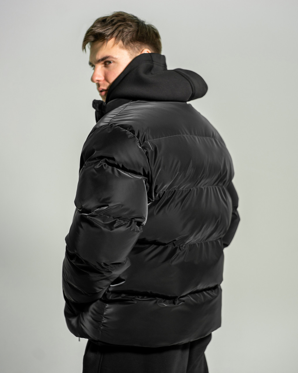 Зимова чоловіча куртка OGONPUSHKA Homie 2.0 Silk чорний Гармата Вогонь - Фото 1