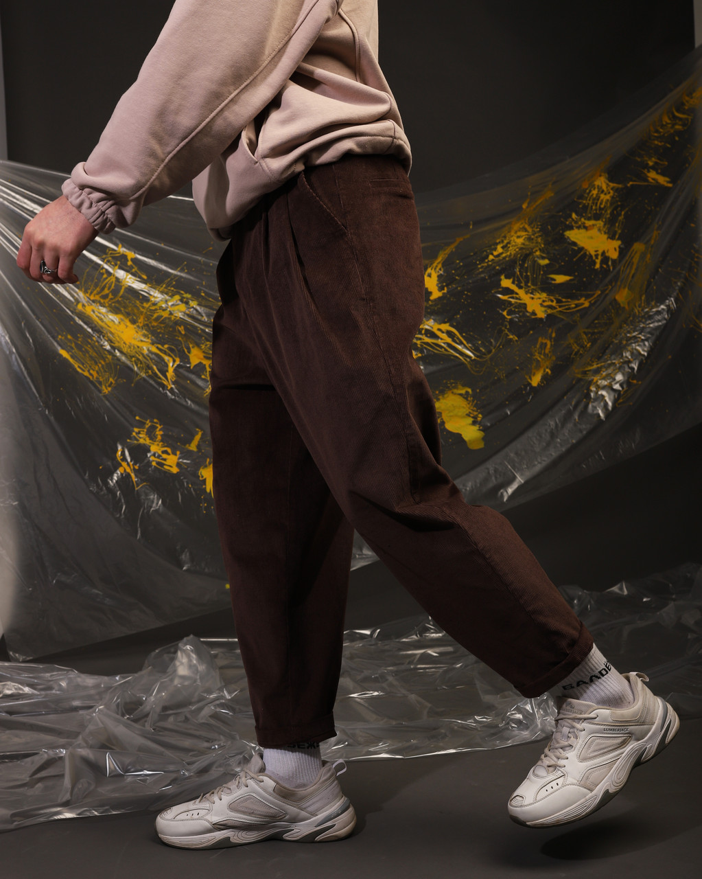 Спортивні штани чоловічі звужені Окава вельвет коричневий S M L XL TURWEAR - Фото 7
