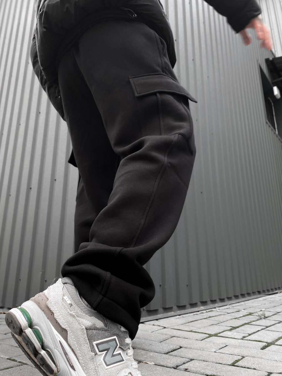 Чоловічі теплі спортивні штани з начосом Reload Active чорні/ Трикотажні штани флісові з карманами - Фото 7