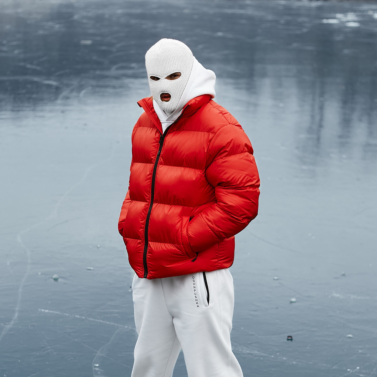Зимова чоловіча куртка Homie червона Пушка Огонь - Фото 6