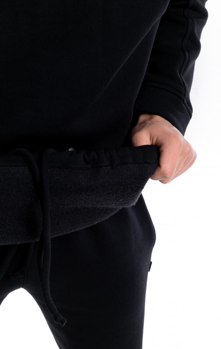Штаны мужские на флисе Intruder спортивные теплые брюки черные - Фото 1