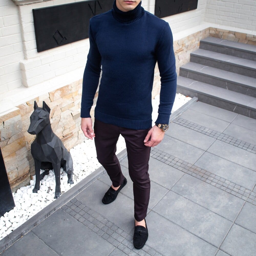 Чоловічий светр темно-синій Pobedov Axelrod POBEDOV - Фото 4