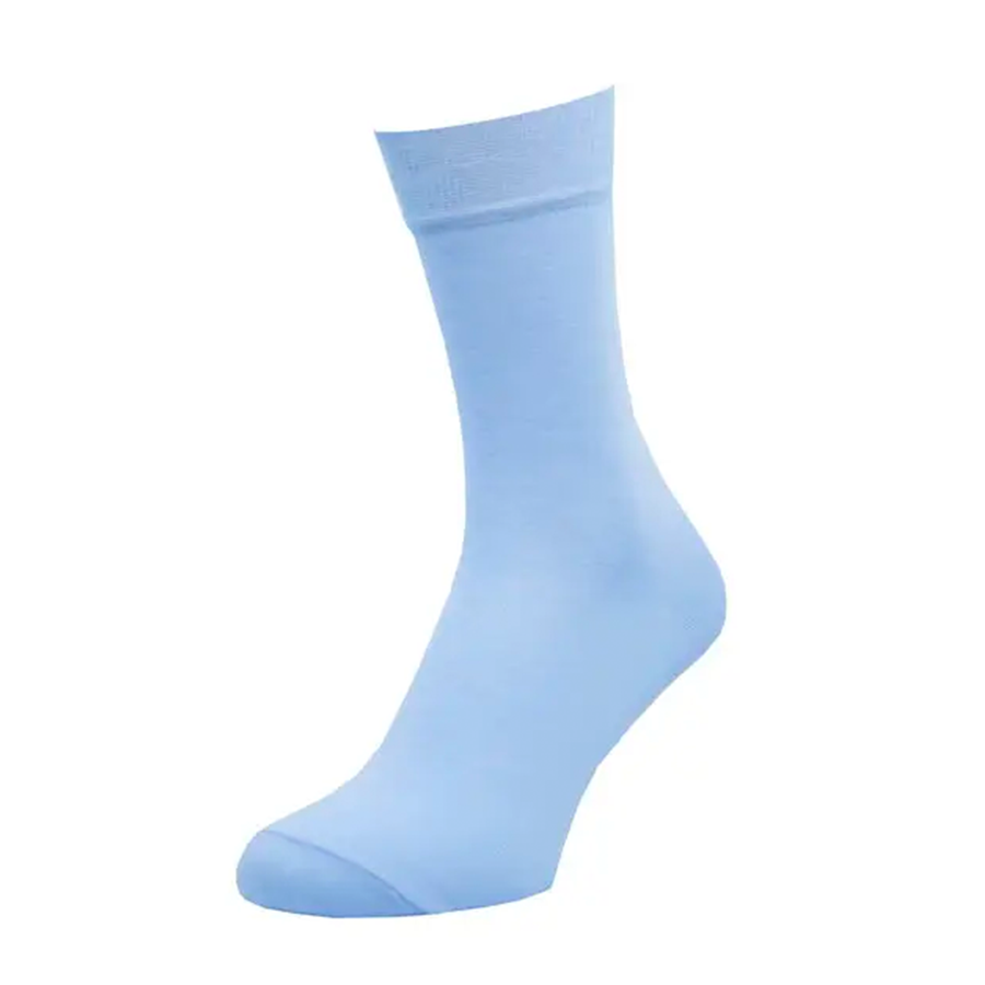 Носки мужские цветные из хлопка, однотонные, голубой MansSet - Фото 1
