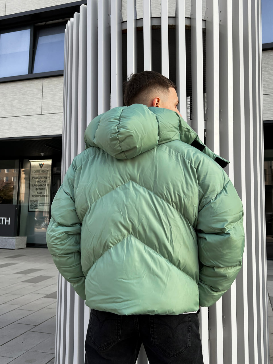 Мужская зимняя куртка-пуховик Reload Quadro мятная - Фото 2