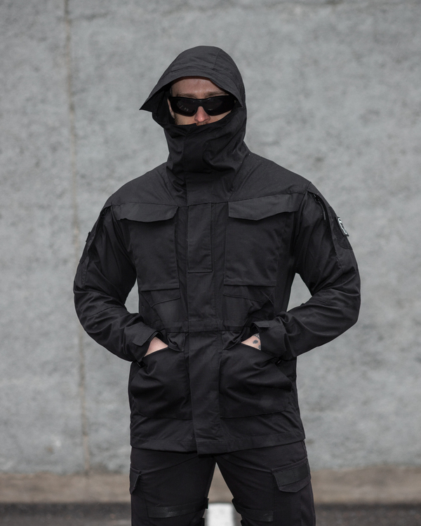Куртка ветровка тактическая BEZET Shadow черный - Фото 9