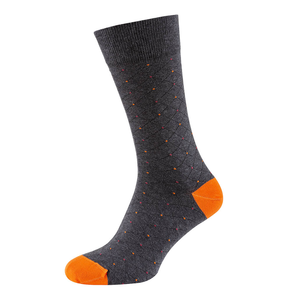 Шкарпетки чоловічі кольорові з бавовни, сірий в цятку MansSet - Фото 1