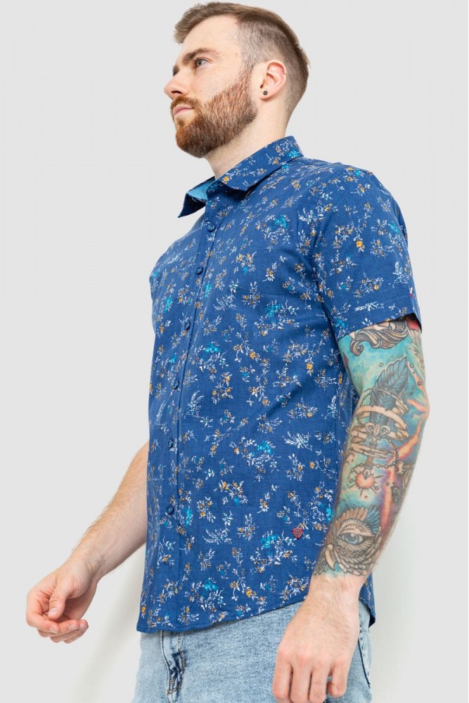 Мужская рубашка с принтом синего цвета We Feel - Фото 1