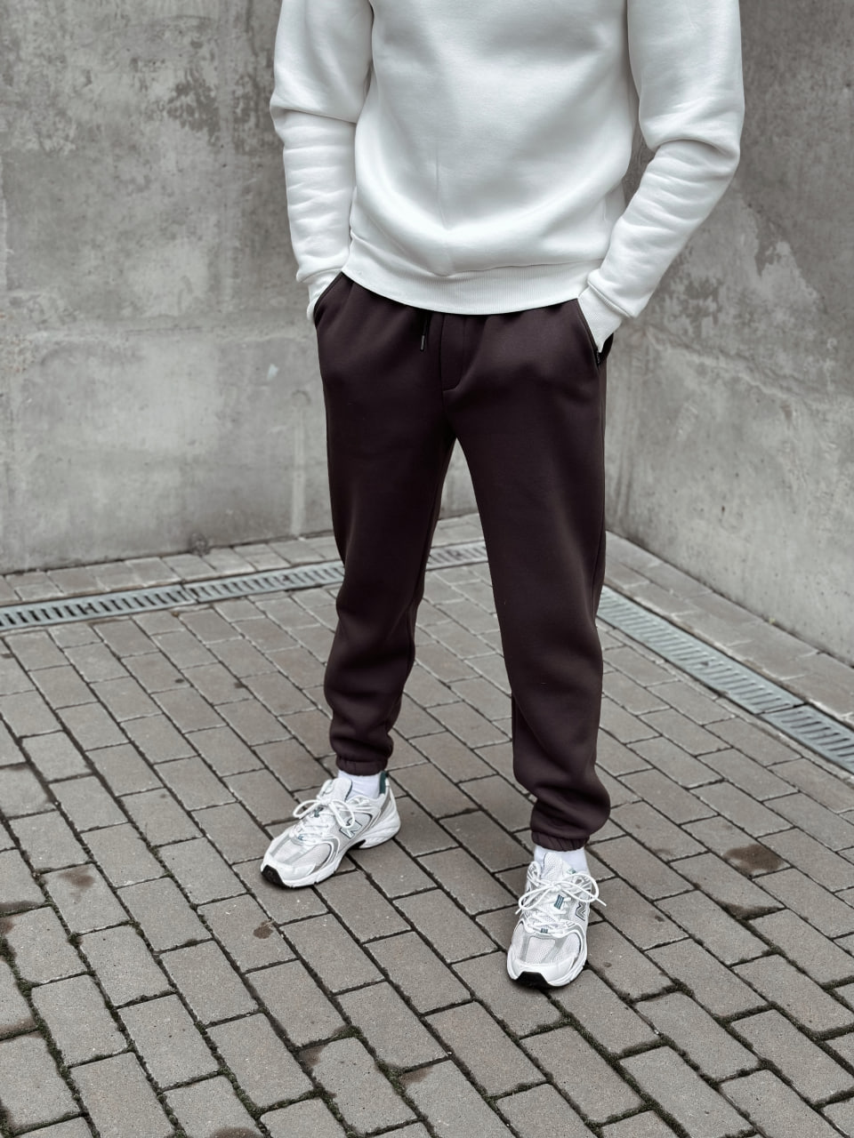 Мужские теплые спортивные штаны с начесом Reload Cold коричневые - Фото 2