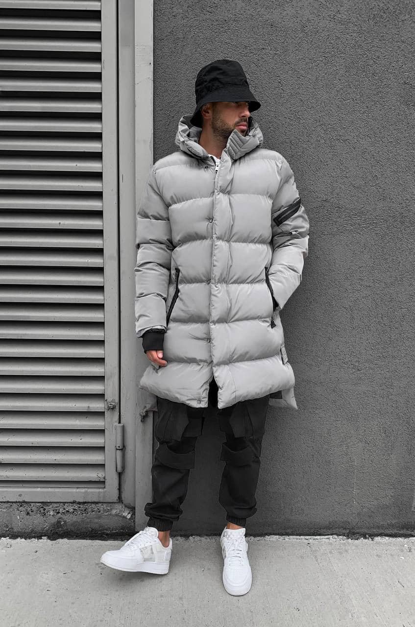 Куртка (парка) мужская удлиненная серая Sold Out
