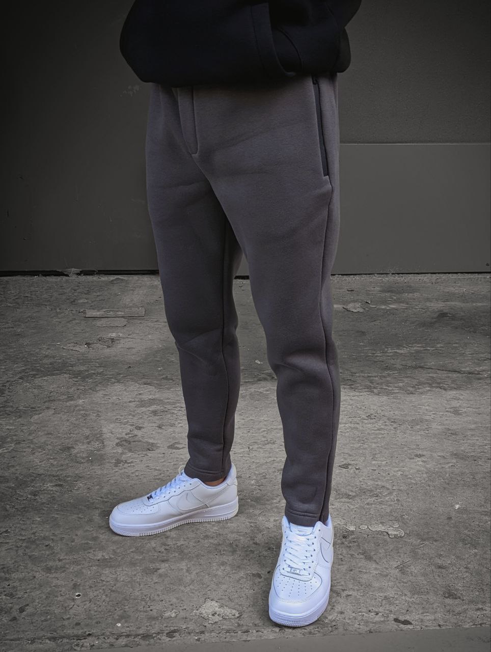 Чоловічі теплі спортивні штани фліс Reload Slim графіт