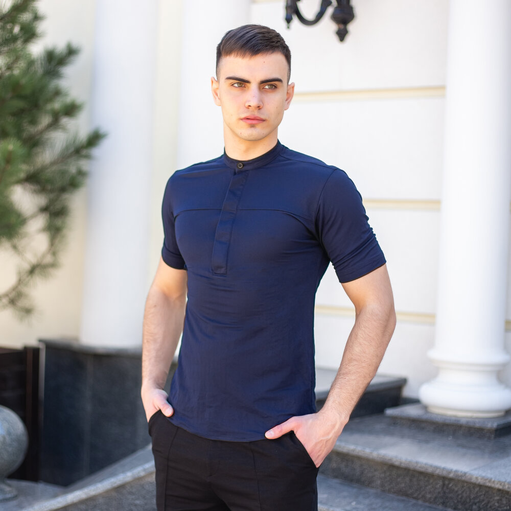 Чоловіча сорочка з коротким рукавом темно-синя Pobedov Vpered POBEDOV - Фото 3