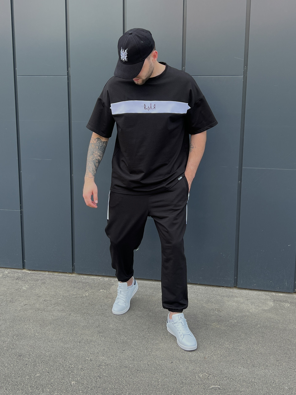 Летний комплект футболка и штаны мужские черный модель Воля TURWEAR - Фото 2