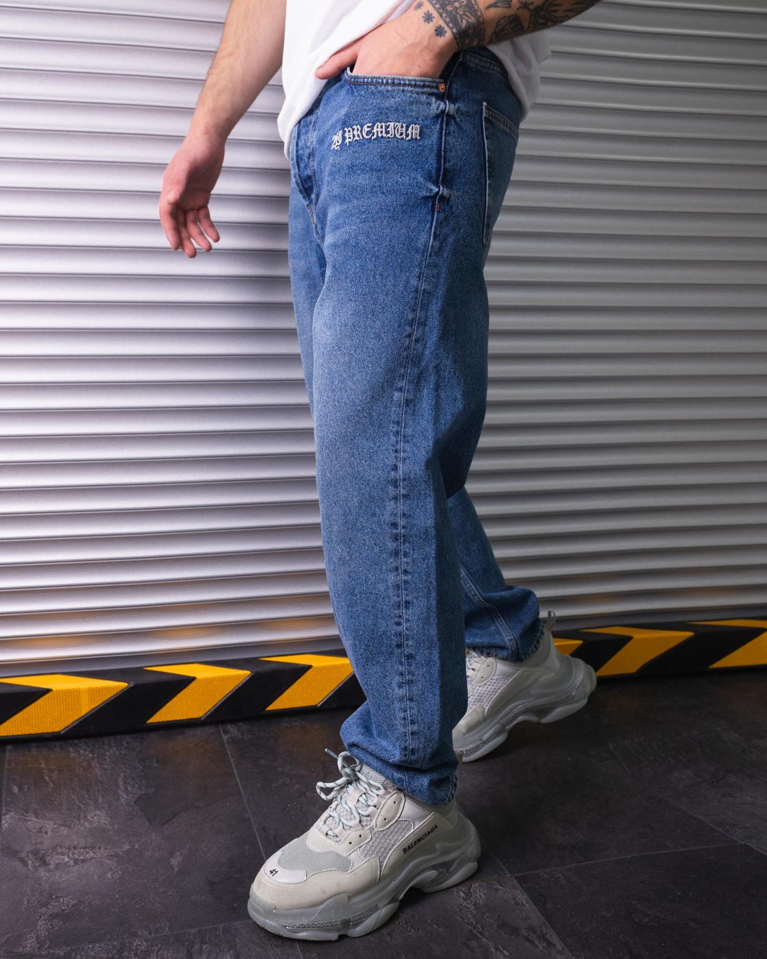 Чоловічі джинси широкі BEZET синій - Фото 3