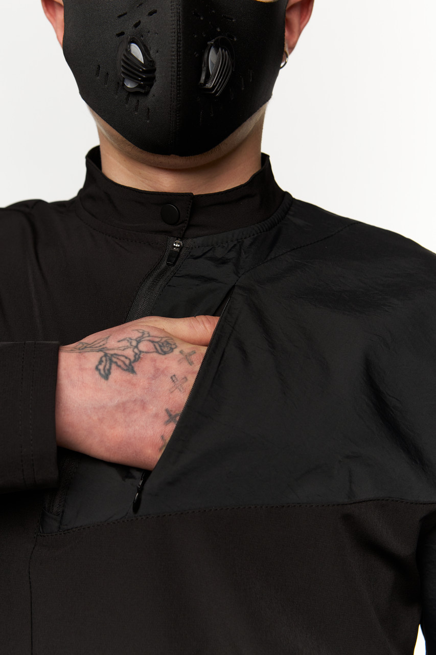 Лонгслив-кимоно, черный от бренда TUR WEAR, модель SM-2408 - Фото 2