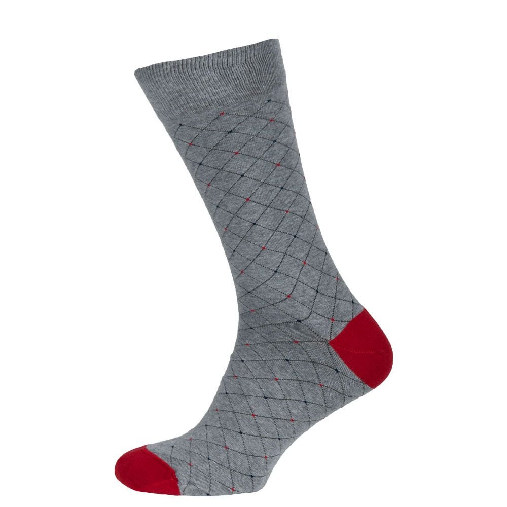Шкарпетки чоловічі кольорові з бавовни, світло-сірий в цяточку MansSet
