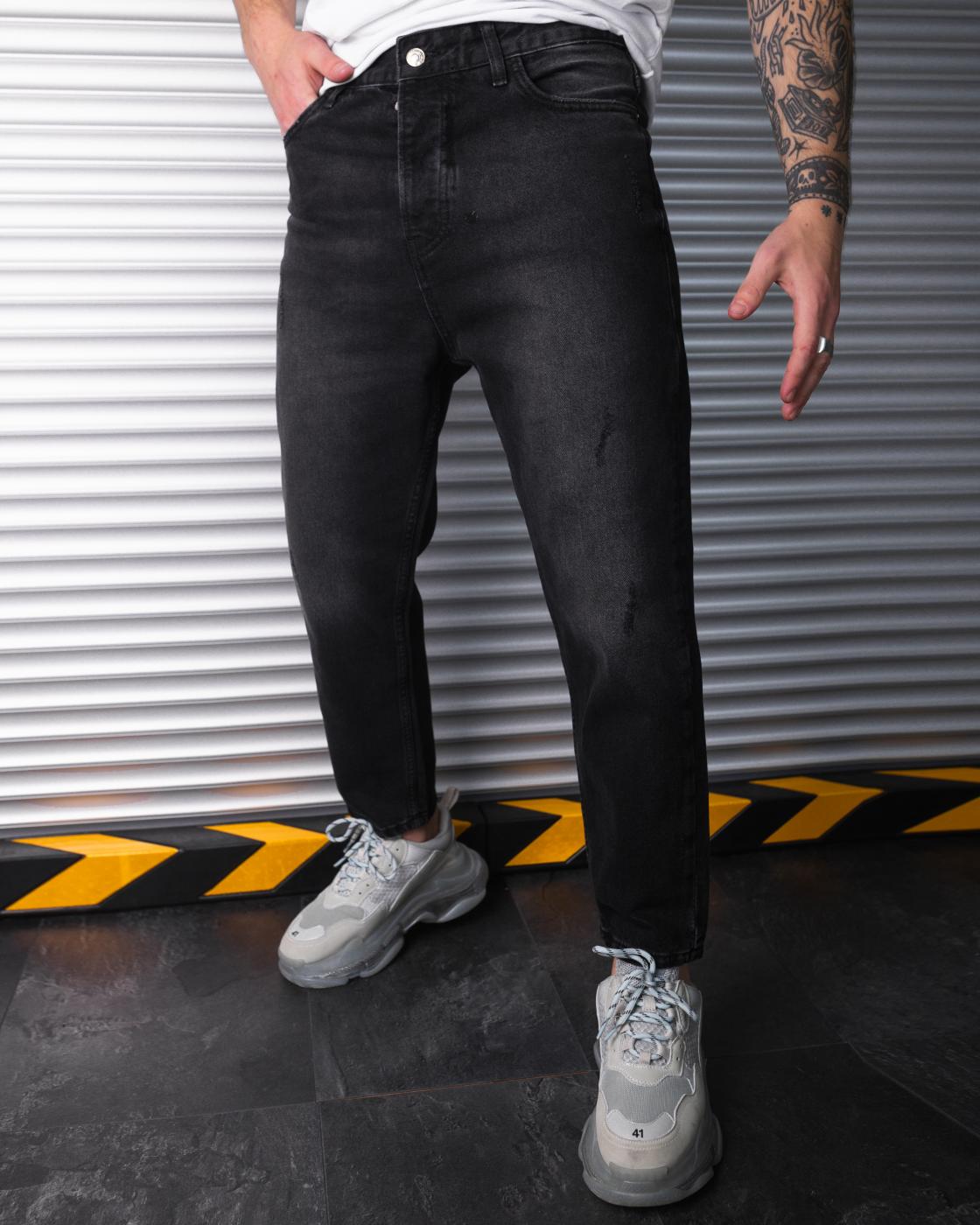 Чорні чоловічі джинси бойфренди BEZET BASIC - Фото 2