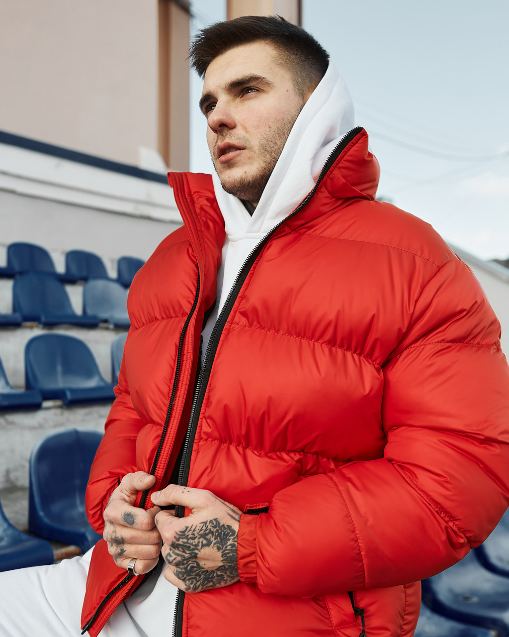 Зимняя мужская куртка Homie красная Пушка Огонь - Фото 5