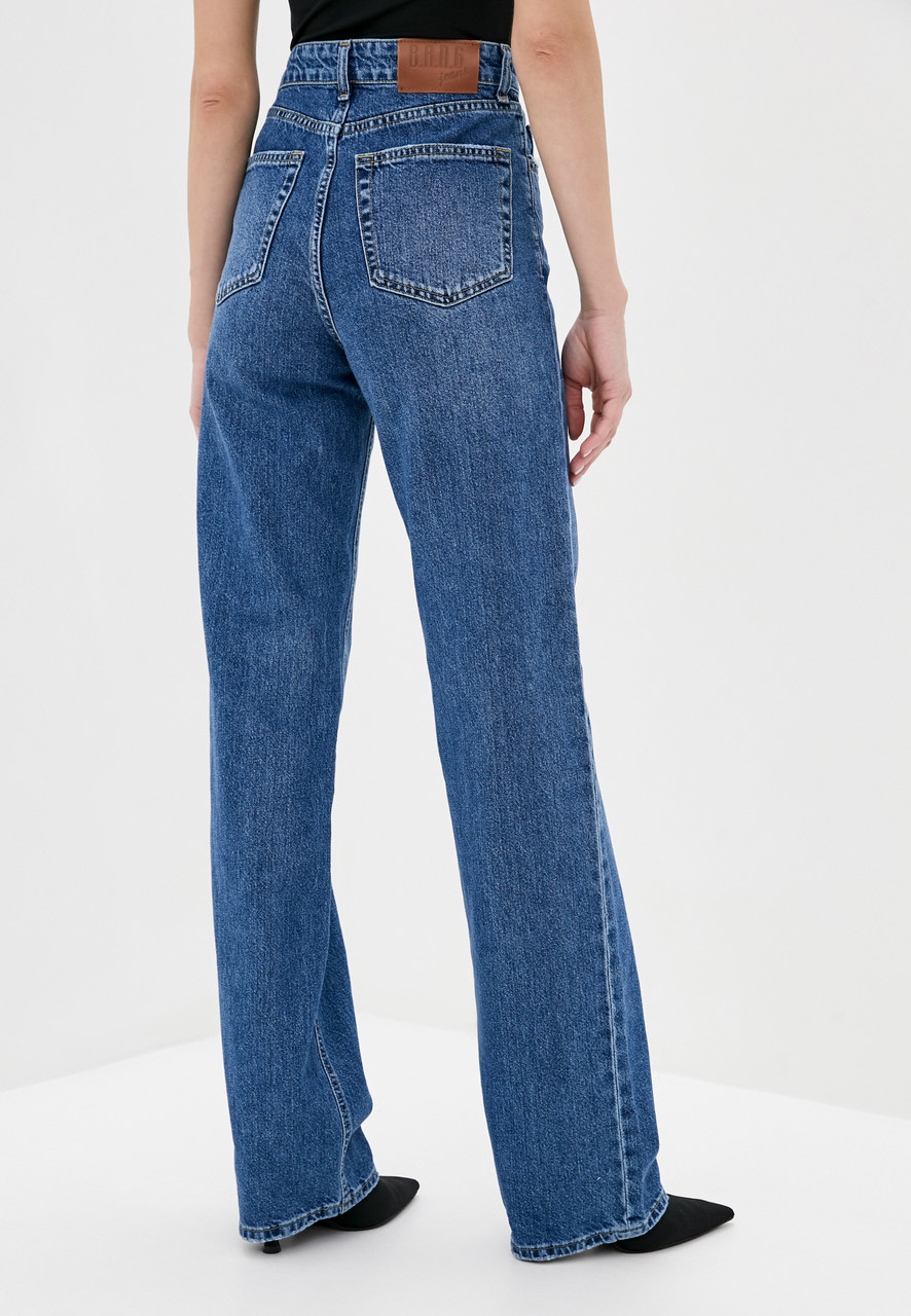 Якісні жіночі джинси із високою посадкою Скарлет сині модель від бренду TURWEAR - Фото 2