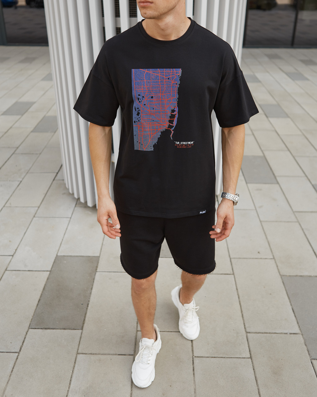 Чоловічі футболки Каліфорнія чорна оверсайз модель від бренду Тур TURWEAR - Фото 3