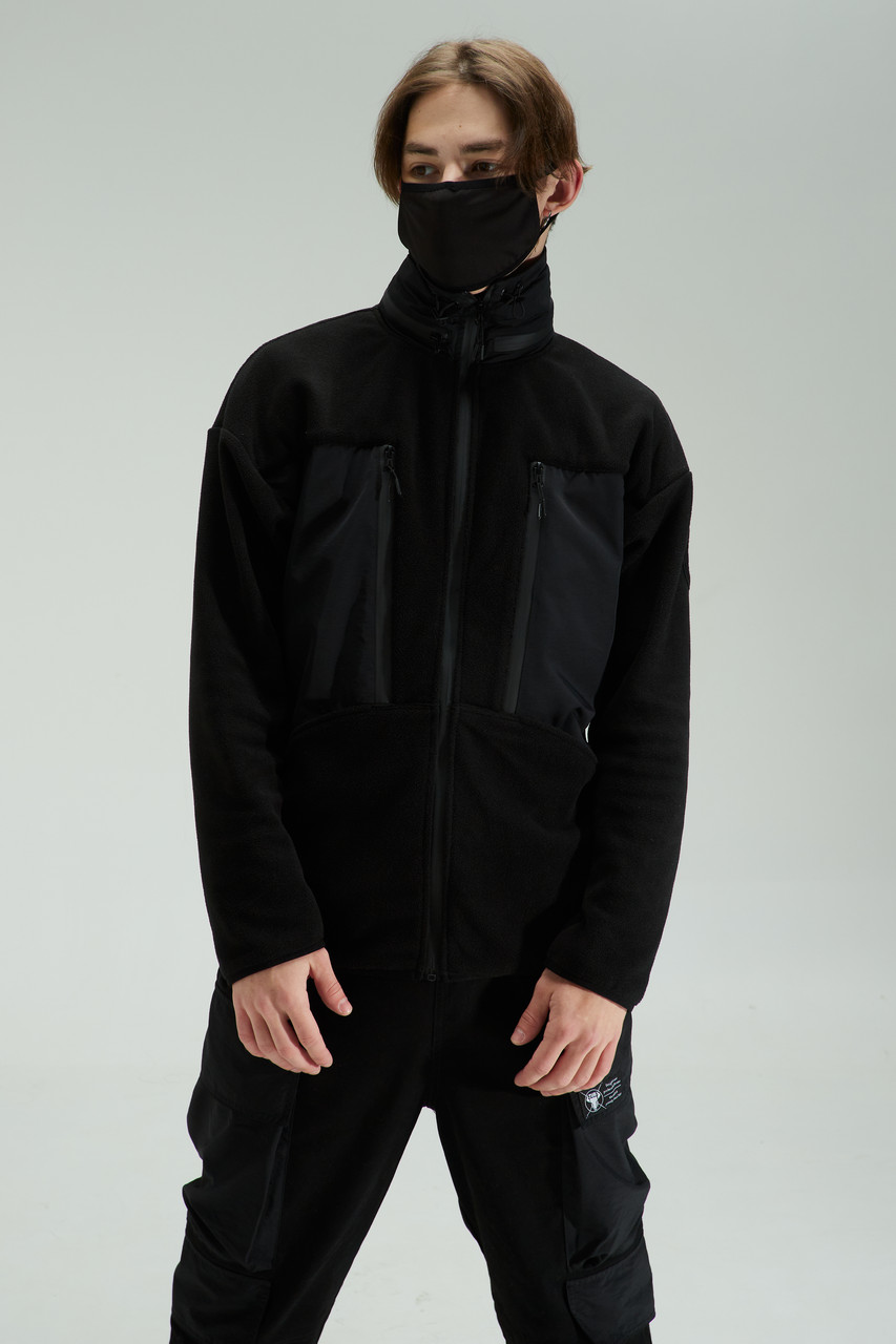 Кофта флисовая (зиппер) мужская черная от бренда ТУР модель Стелс TURWEAR - Фото 9