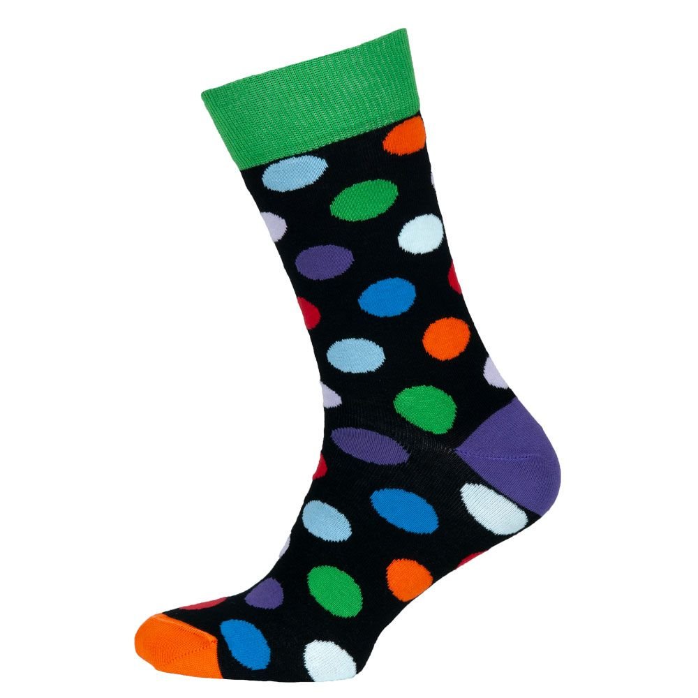 Шкарпетки чоловічі кольорові з бавовни, салатовий в кольоровий горошок MansSet
