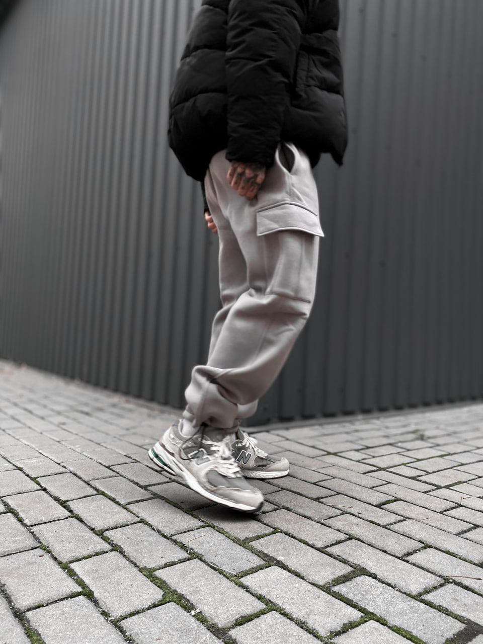 Чоловічі теплі спортивні штани з начосом Reload Active сірий/ Трикотажні штани флісові з карманами - Фото 2