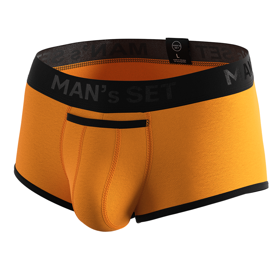 Чоловічі спортивні анатомічні боксери з бавовни, Sport Black Series, оранжевий MansSet - Фото 2